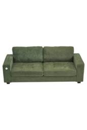 Living and Home 2-Seater Chenille Upholstered Sofa with Charging Ports in Green - thumbnail 8