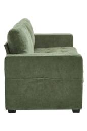 Living and Home 2-Seater Chenille Upholstered Sofa with Charging Ports in Green - thumbnail 9