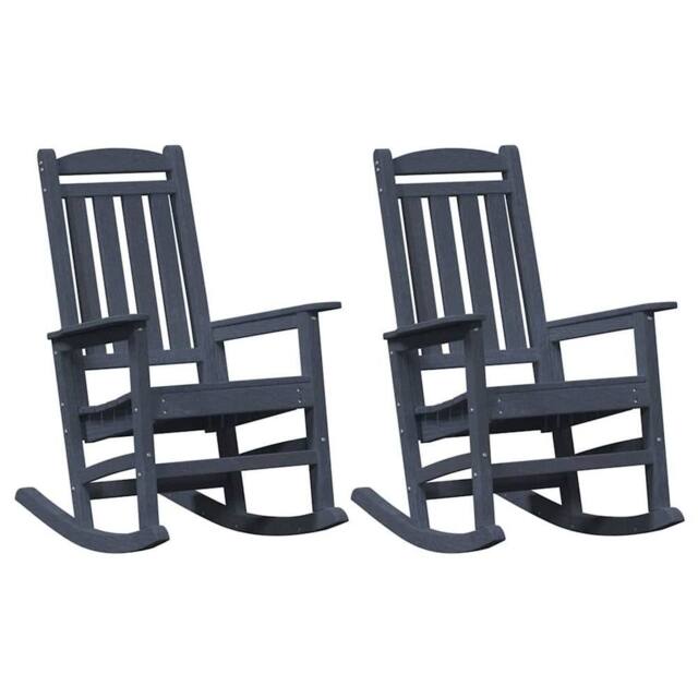 Berkfield Home Garden Rocking Chairs 2 pcs Navy Blue 70x92x107.5 cm HDPE - image 1