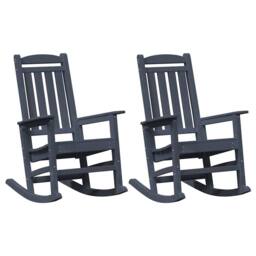 Berkfield Home Garden Rocking Chairs 2 pcs Navy Blue 70x92x107.5 cm HDPE - thumbnail 1