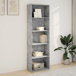 Berkfield Home Bookcase Concrete Grey 60x30x189 cm Engineered Wood - Size: 60 x 30 x 189 cm - thumbnail 3