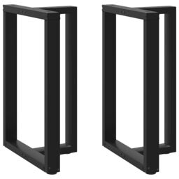 Berkfield Home Bar Table Legs T-Shaped¬†2 pcs Black 60x35x(90-91) cm Steel - thumbnail 2