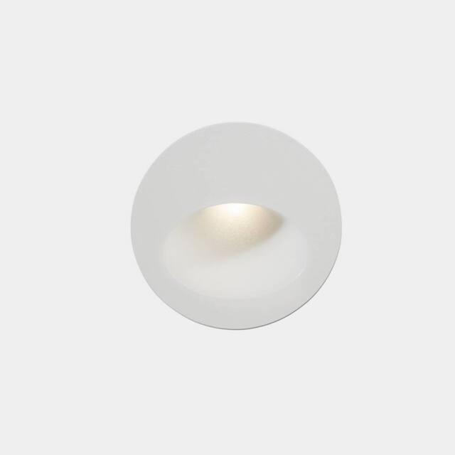 Netlighting Bat Outdoor LED Recessed Wall Light Round White IP65 2.2W 3000K - image 1