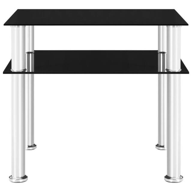 Berkfield Home Side Table Black 45x50x45 cm Tempered Glass - Size: 45 x 50 x 45 cm - image 1