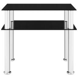 Berkfield Home Side Table Black 45x50x45 cm Tempered Glass - Size: 45 x 50 x 45 cm - thumbnail 1