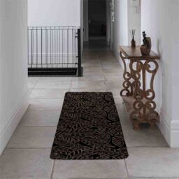 Benjamin Tate Design Lined Flower Print Runner Rug in Natural - Size: 67 cm x 230 cm - thumbnail 3