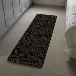Benjamin Tate Design Lined Flower Print Runner Rug in Natural - Size: 67 cm x 230 cm - thumbnail 4