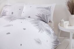 Rapport Home PH Tropics Polycotton Duvet Cover Set With Pillowcase in Grey - Size: Double - thumbnail 2