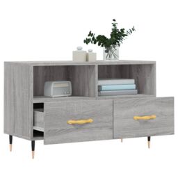 Berkfield Home TV Cabinet Grey Sonoma 80x36x50 cm Engineered Wood - Size: 80 x 36 x 50 cm - thumbnail 4