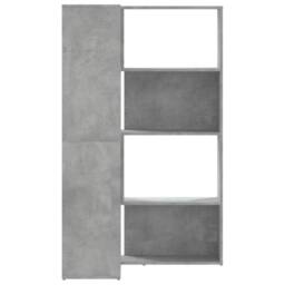 Berkfield Home Corner Bookcase 4-Tier Concrete Grey 85x85x140 cm Engineered Wood - Size: 85 x 85 x 140 cm - thumbnail 5