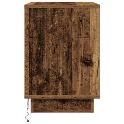 Berkfield Home Bedside Cabinets with LED Lights 2 pcs Old Wood 50x34, 5x50 cm in Brown - thumbnail 7