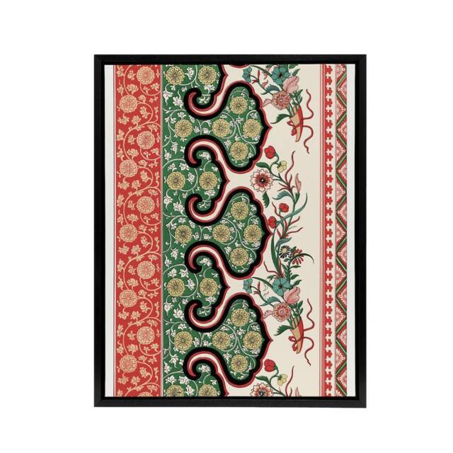 "Artery8 Owen Jones Ornamental Floral Motif Pattern Framed Canvas Art Print - Size: W12"" x H16""" - image 1