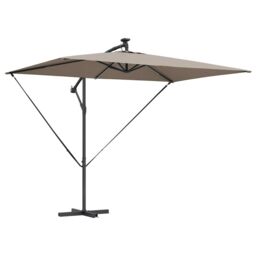 Berkfield Home Cantilever Banana Parasol with Lock Taupe 294 x 200 x 254 cm - thumbnail 2