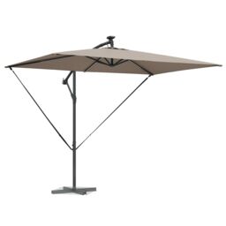 Berkfield Home Cantilever Banana Parasol with Lock Taupe 294 x 200 x 254 cm - thumbnail 3