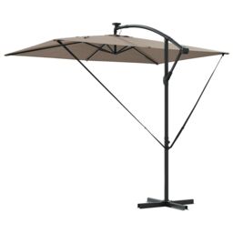 Berkfield Home Cantilever Banana Parasol with Lock Taupe 294 x 200 x 254 cm - thumbnail 6