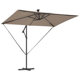 Berkfield Home Cantilever Banana Parasol with Lock Taupe 294 x 200 x 254 cm - thumbnail 4