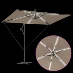 Berkfield Home Cantilever Banana Parasol with Lock Taupe 294 x 200 x 254 cm - thumbnail 9