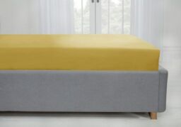 New Edge Blinds Brights Collection Non Iron Fitted Sheet in Yellow - Size: Double - thumbnail 2