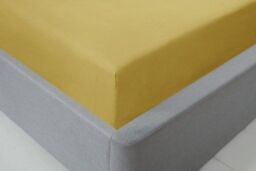 New Edge Blinds Brights Collection Non Iron Fitted Sheet in Yellow - Size: Double - thumbnail 3