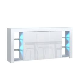 Creative Furniture Eden Sideboard 164cm - White with Gloss Doors & LED Lights - thumbnail 9