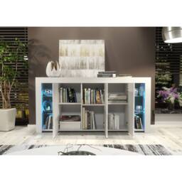 Creative Furniture Eden Sideboard 164cm - White with Gloss Doors & LED Lights - thumbnail 3