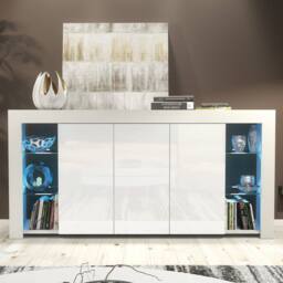 Creative Furniture Eden Sideboard 164cm - White with Gloss Doors & LED Lights