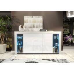 Creative Furniture Eden Sideboard 164cm - White with Gloss Doors & LED Lights - thumbnail 2