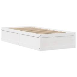 Berkfield Home Sleek Bed Frame with Headboard White 75x190 cm Small Single Solid - thumbnail 5