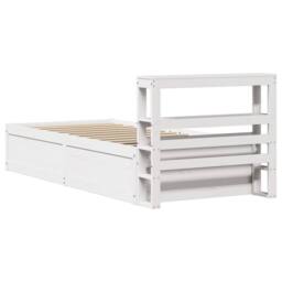 Berkfield Home Sleek Bed Frame with Headboard White 75x190 cm Small Single Solid - thumbnail 8
