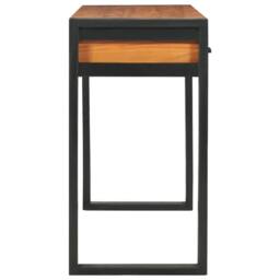Berkfield Home Desk with 2 Drawers 100x40x75 cm Teak Wood in Brown - Size: 100 x 40 x 75 cm - thumbnail 4