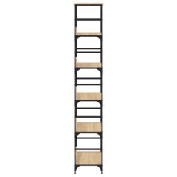 Berkfield Home Decorative Bookshelf Sonoma Oak 50x33x188.5 cm Engineered Wood in Brown - thumbnail 5