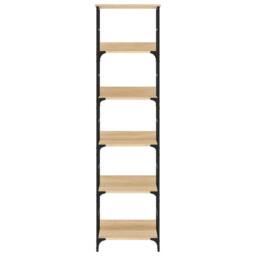 Berkfield Home Decorative Bookshelf Sonoma Oak 50x33x188.5 cm Engineered Wood in Brown - thumbnail 4