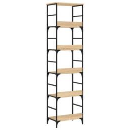 Berkfield Home Decorative Bookshelf Sonoma Oak 50x33x188.5 cm Engineered Wood in Brown - thumbnail 6