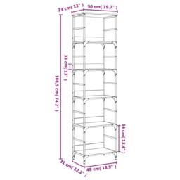 Berkfield Home Decorative Bookshelf Sonoma Oak 50x33x188.5 cm Engineered Wood in Brown - thumbnail 9