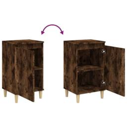 Berkfield Home Classic Bedside Cabinets 2 pcs Smoked Oak 40x35x70 cm Engineered Wood in Brown - Size: 40 x 35 x 70 cm - thumbnail 8