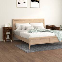 Berkfield Home Classic Bedside Cabinets 2 pcs Smoked Oak 40x35x70 cm Engineered Wood in Brown - Size: 40 x 35 x 70 cm - thumbnail 1