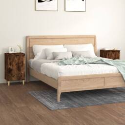 Berkfield Home Classic Bedside Cabinets 2 pcs Smoked Oak 40x35x70 cm Engineered Wood in Brown - Size: 40 x 35 x 70 cm - thumbnail 2