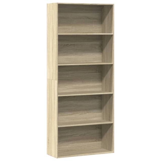 Berkfield Home Book Cabinet Sonoma Oak 80x30x189 cm Engineered Wood in Light Brown - Size: 80 x 30 x 189 cm - image 1