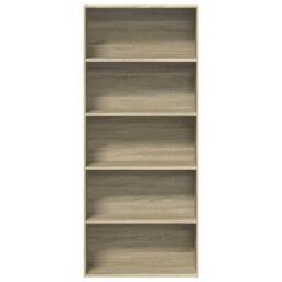 Berkfield Home Book Cabinet Sonoma Oak 80x30x189 cm Engineered Wood in Light Brown - Size: 80 x 30 x 189 cm - thumbnail 4