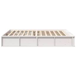 Berkfield Home Bed Frame with Lift-Up Storage - White, 150 x 200cm, Solid Pine in White - Size: 150 x 200 cm - thumbnail 6