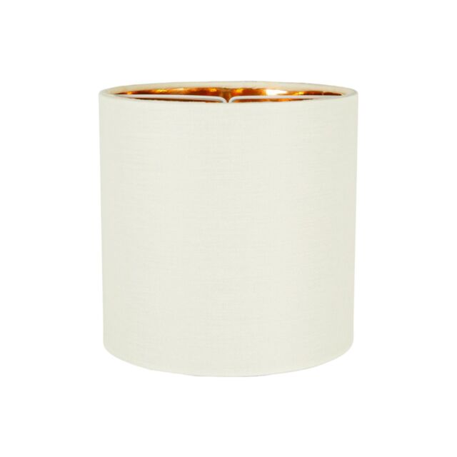 Happy Homewares Contemporary Cotton Lamp/Light Shade with Shiny Paper Inner in Cream - Size: 14 inches - image 1