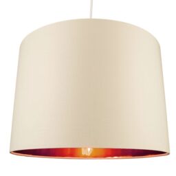 Happy Homewares Contemporary Cotton Lamp/Light Shade with Shiny Paper Inner in Cream - Size: 14 inches - thumbnail 2