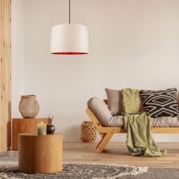 Happy Homewares Contemporary Cotton Lamp/Light Shade with Shiny Paper Inner in Cream - Size: 14 inches - thumbnail 7