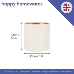 Happy Homewares Contemporary Cotton Lamp/Light Shade with Shiny Paper Inner in Cream - Size: 14 inches - thumbnail 5