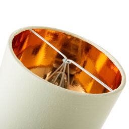 Happy Homewares Contemporary Cotton Lamp/Light Shade with Shiny Paper Inner in Cream - Size: 14 inches - thumbnail 4
