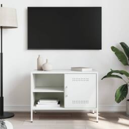 Berkfield Home TV Cabinet White 68x39x50.5 cm Steel - thumbnail 3