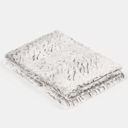 OHS Two Tone Faux Fur Soft Fleece Warm Throw in Natural - Size: 125 cm x 150 cm - thumbnail 6