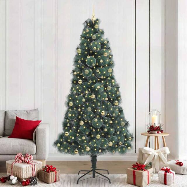 Berkfield Home Artificial Pre-lit Christmas Tree with Ball Set Green 240 cm - image 1