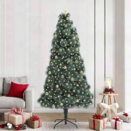 Berkfield Home Artificial Pre-lit Christmas Tree with Ball Set Green 240 cm - thumbnail 1