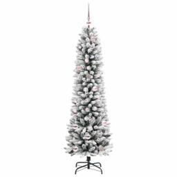 Berkfield Home Artificial Christmas Tree with 150 LEDs Green & white 150 cm - thumbnail 3